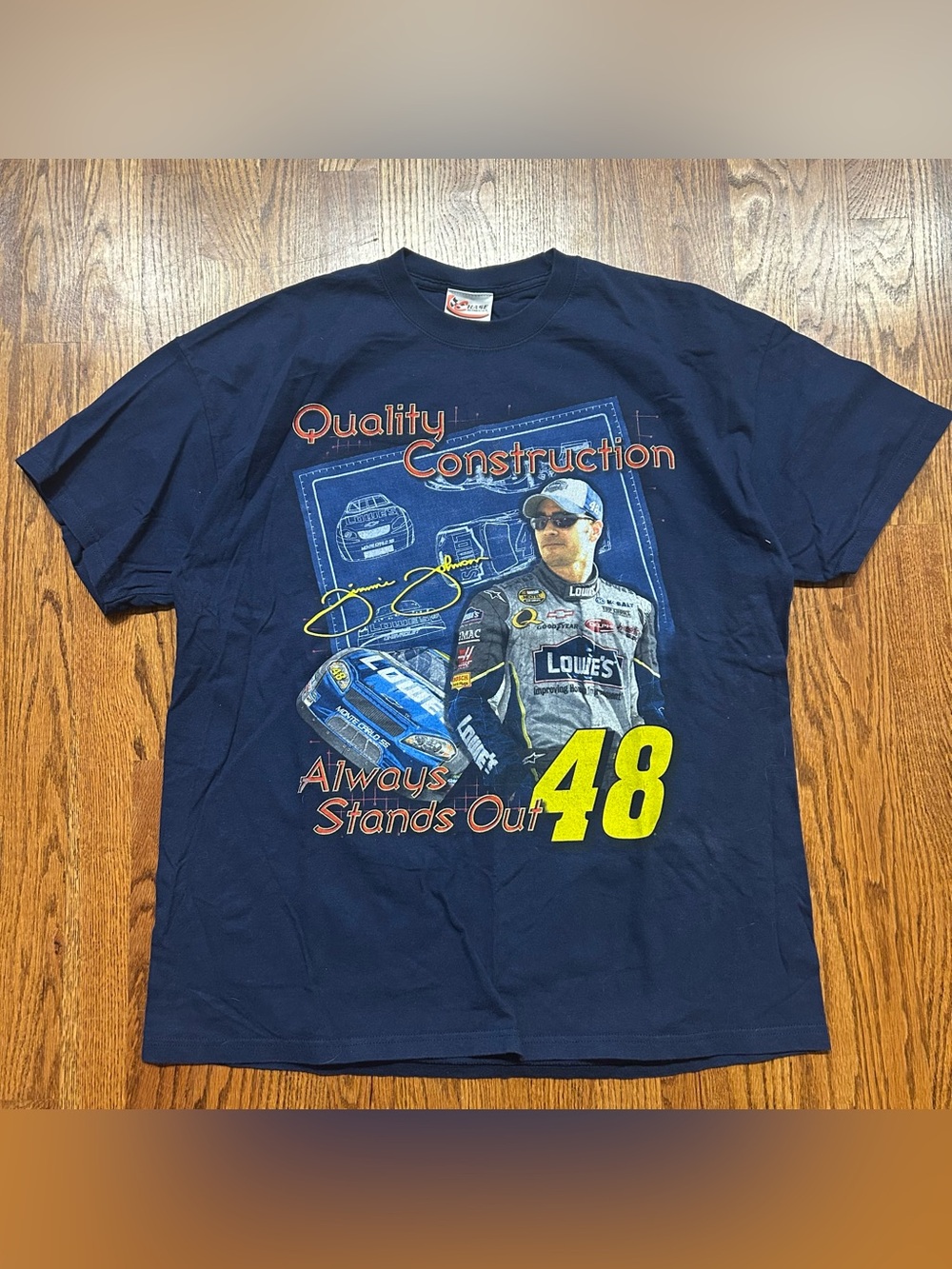 Vintage Lowe’s Jimmie Johnson #48 NASCAR Blue T-shirt Men’s Size XL